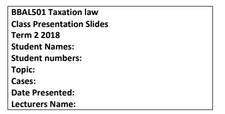 BBAL501_TAXATION LAW