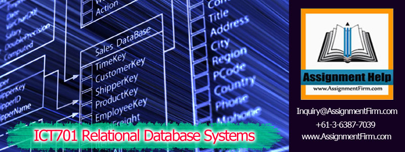 ICT701 Relational Database Systems Assignment 1 ICT701 Relational Database Systems